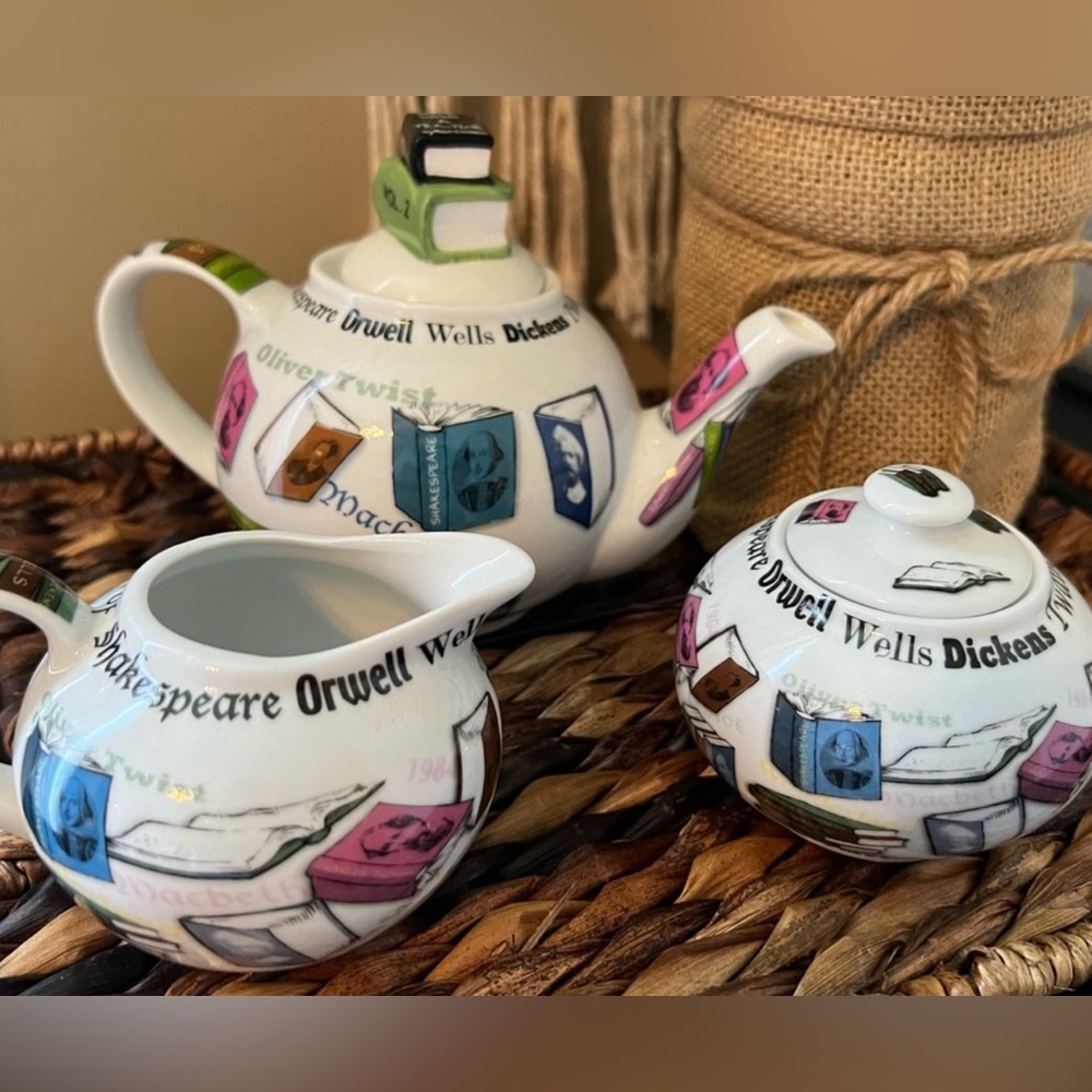 Paul Cardew Novel-Tea Once Upon A Tea Time, Tea set- Dickens Shakespeare NIB